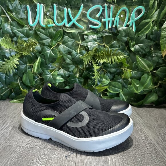 Oofos OOmg eeZee Low Mesh Mens 8 Women 9.6 Black Shoes Slip On Recovery main image 4